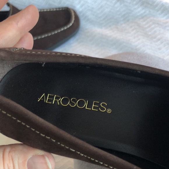 Unworn Aerosoles. Sponge Cake. Sz 9. Chocolate Brown ‘Suede’ heels - Picture 6 of 7